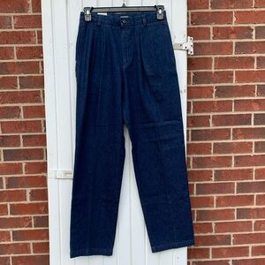 Dockers Men's raw indigo pleated khakis nwt vintage